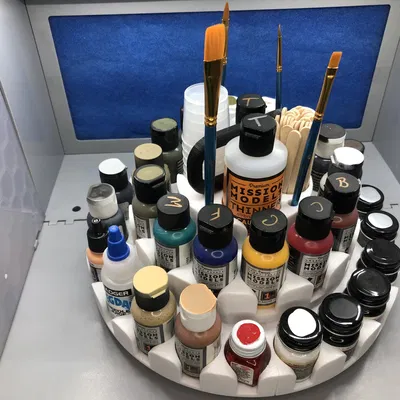 Giá đỡ sơn 35 chai với khay xoay Lazy Susan