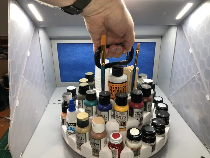 Giá đỡ sơn 35 chai với khay xoay Lazy Susan - Image 4