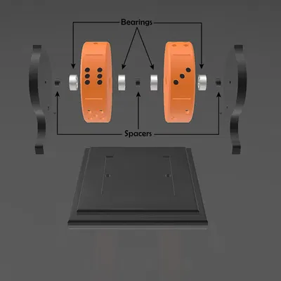 Xúc xắc quay chế tạo từ bạc đạn và nam châm