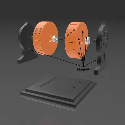 Xúc xắc quay chế tạo từ bạc đạn và nam châm