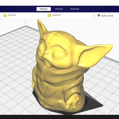 Nhân vật Baby Yoda với màu sắc kép