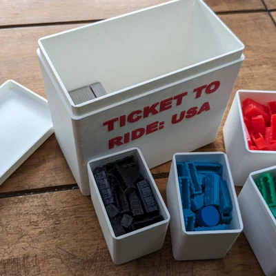 Hộp lưu trữ trò chơi board game Ticket to Ride: USA