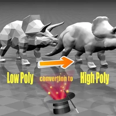 Chuyển đổi nhân vật 3D Low Poly sang High Poly