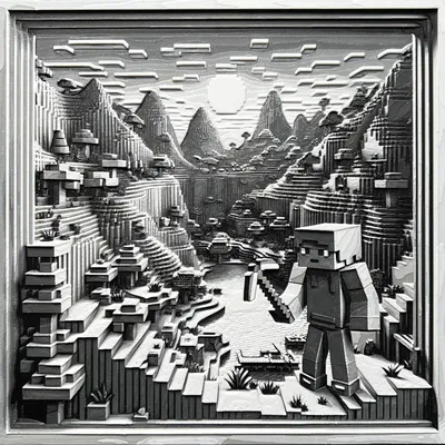 Hình ảnh nhân vật Minecraft trong phong cách nghệ thuật độc đáo
