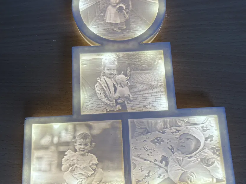 Khung ảnh lithophane treo tường cho 4 bức ảnh - Image 1