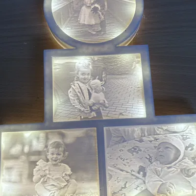 Khung ảnh lithophane treo tường cho 4 bức ảnh