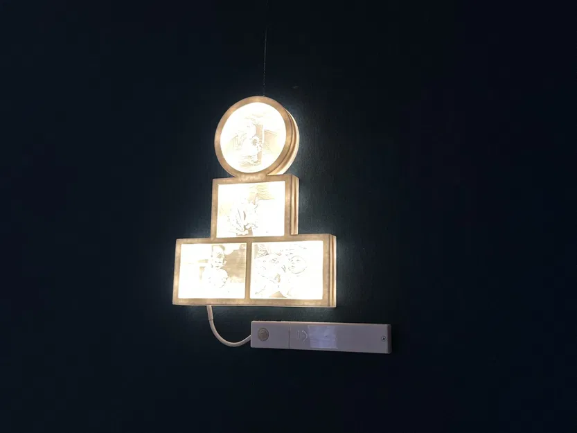 Khung ảnh lithophane treo tường cho 4 bức ảnh - Image 3