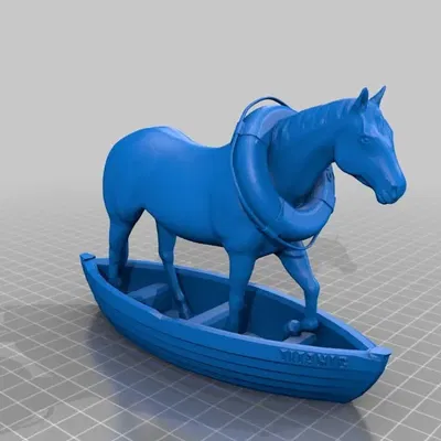 Ngựa bị mắc kẹt trong thuyền 3D