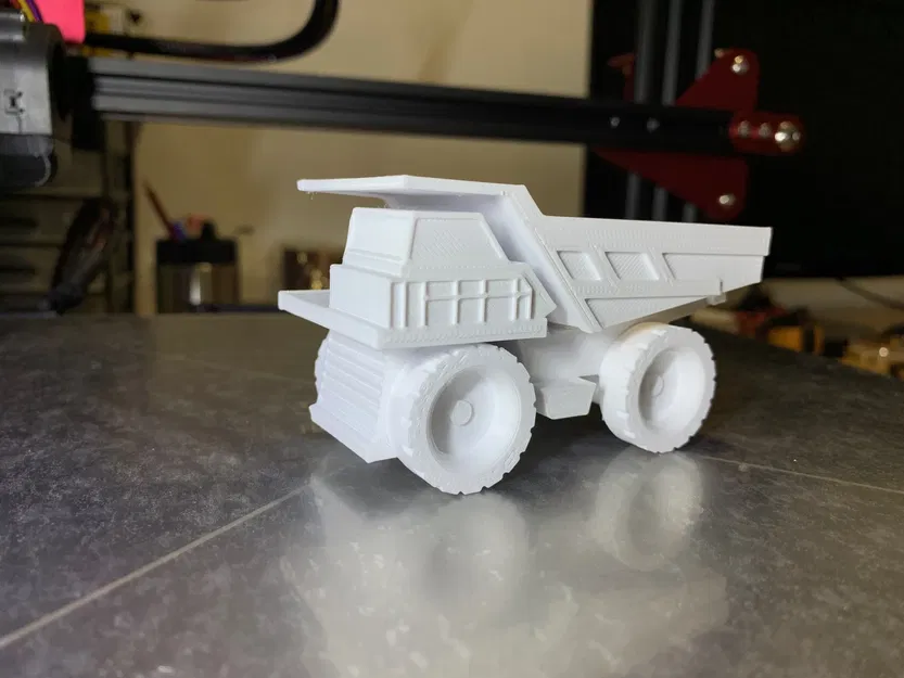 Xe tải ben in 3D với trục và khay xoay - Image 3