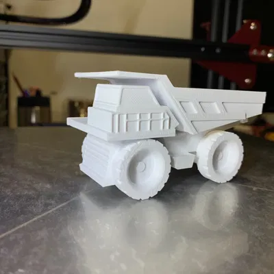 Xe tải ben in 3D với trục và khay xoay