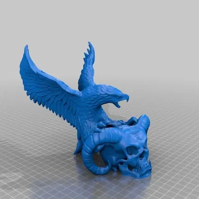 Xương đầu quỷ và đại bàng trong nghệ thuật điêu khắc 3D