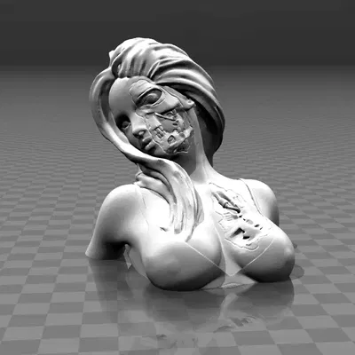 T800 Cô gái tượng bán thân 3D chân thực