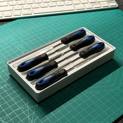 Giá đỡ bộ dụng cụ file kim Diamond Draper 6 món 4x2 Gridfinity