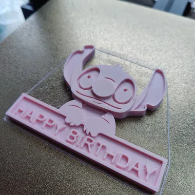 Mô hình Stitch chúc mừng sinh nhật đơn giản