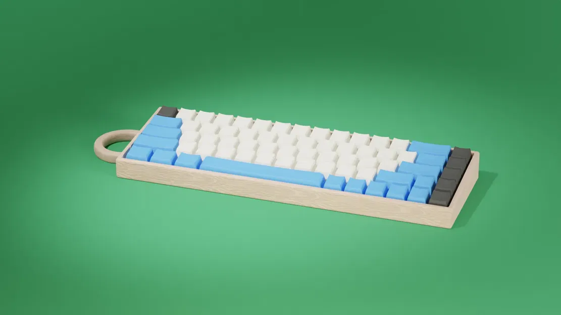 Móc khóa hình bàn phím gỗ mượt mà - Image 1