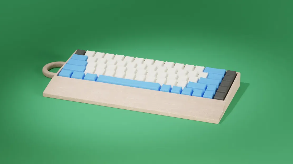 Móc khóa hình bàn phím gỗ mượt mà - Image 2