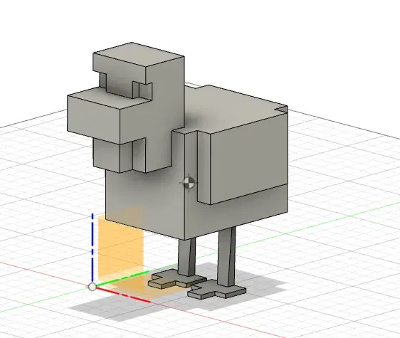 Mô hình gà Minecraft 3D dành cho in 3D - Image 1