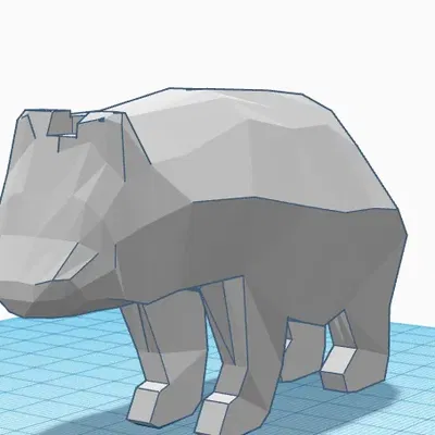 Gấu Bắc Cực Low Poly hình khối nghệ thuật