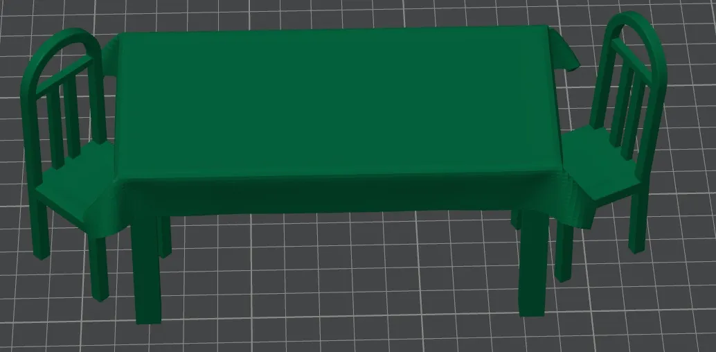 Bộ bàn ghế và khăn trải bàn cho búp bê - Image 1