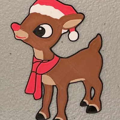 Nam châm tuần lộc Rudolph mũi đỏ nhiều màu sắc