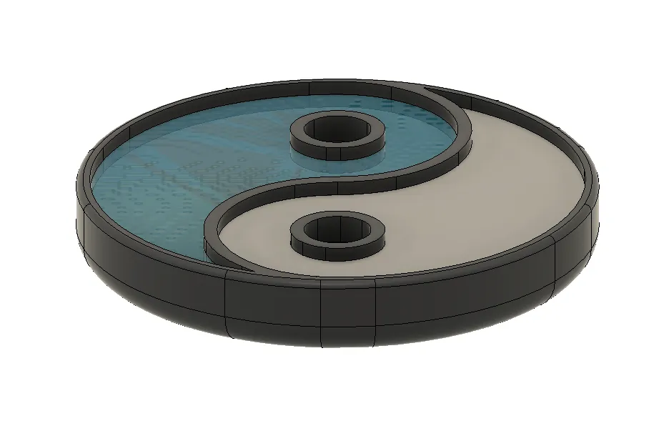 Khay vườn zen yin & yang cho cát và nước với chậu nhỏ trồng cây - Image 1