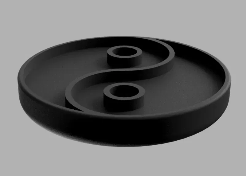 Khay vườn zen yin & yang cho cát và nước với chậu nhỏ trồng cây - Image 2