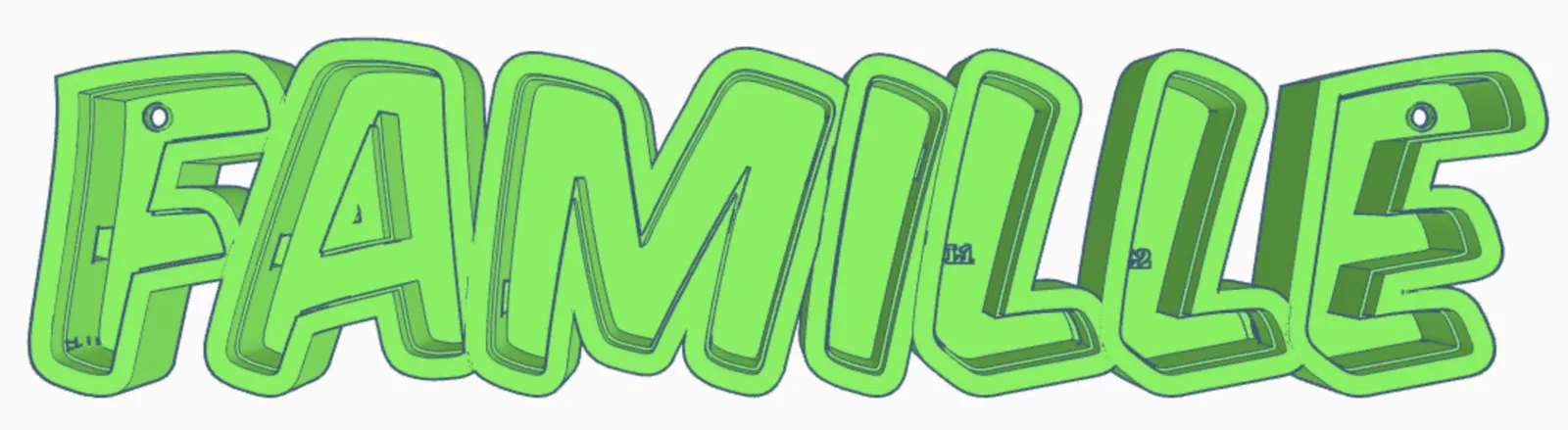 Đèn LED tên "FAMILLE" in 3D cho gia đình - Image 1