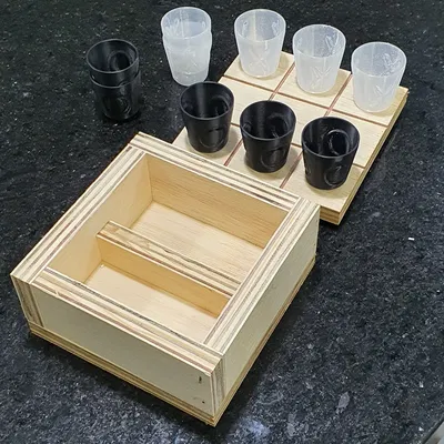 Ly Bắn Tết Xoay Ly "Tic Tac Toe Shot Glass"