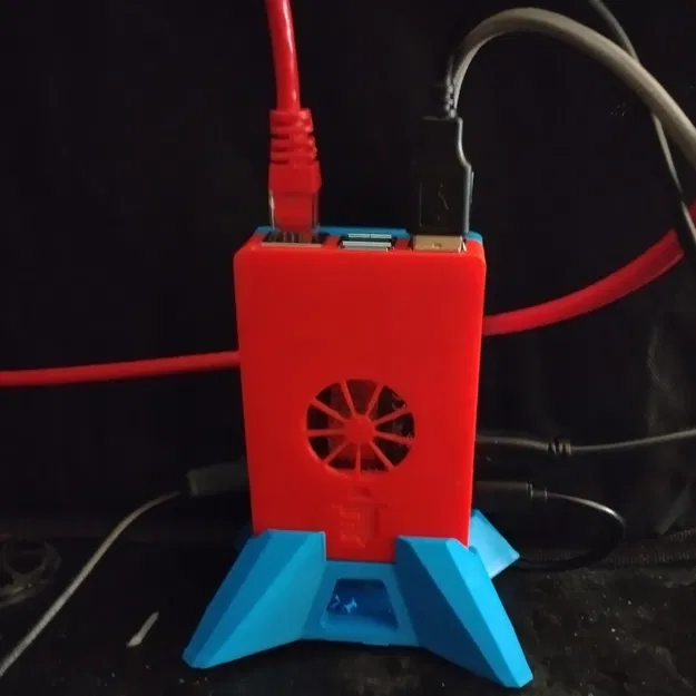 Vỏ Case Raspberry Pi 4B Dạng Tham Số (Quạt 30mm) Có Chân Đứng + Bộ Che Quạt - Image 2