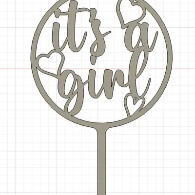 Đế Cắm Bánh Kem "Chào Đón Bé Gái"