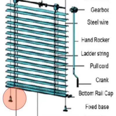 Window shutters guide cord holding bracket.