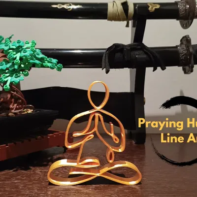 Zen Praying Line Art Sculpture