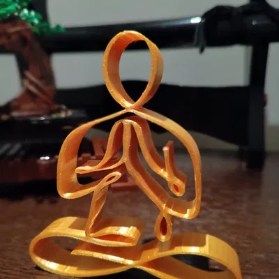 Zen Praying Line Art Sculpture