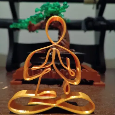Zen Praying Line Art Sculpture