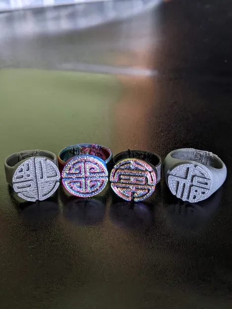 Nhẫn Biểu Tượng Trung Hoa Phúc, Lộc, Thọ - Image 2