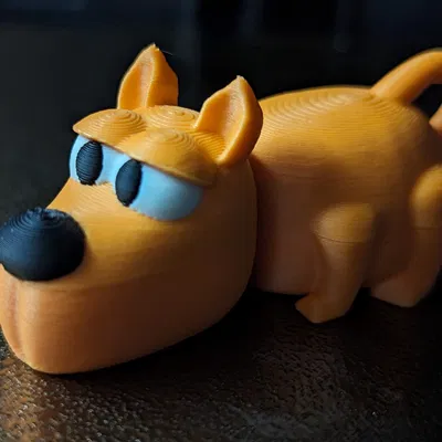 Móc Khóa Chó Flexi In Nguyên Khối