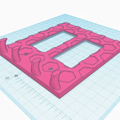 Mặt ốp tường Decora 2 gang, kèm móc chìa khóa họa tiết lục giác