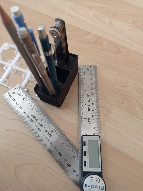 Holder Đựng Kẹp Góc, Bút Chì và Thước Đo Độ Dày cho Gridfinity - Image 1