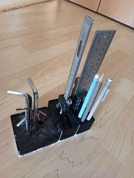 Holder Đựng Kẹp Góc, Bút Chì và Thước Đo Độ Dày cho Gridfinity - Image 3