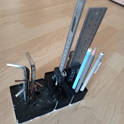 Holder Đựng Kẹp Góc, Bút Chì và Thước Đo Độ Dày cho Gridfinity