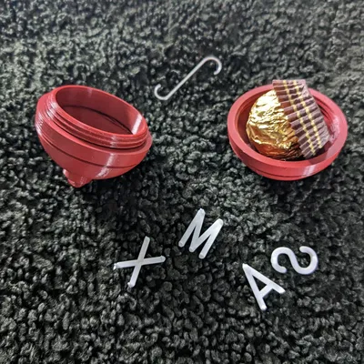 Quả Cầu Giáng Sinh Tùy Chỉnh Chữ (Có Ngăn Bí Mật)