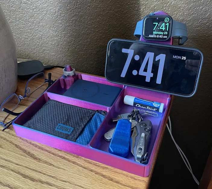 EDC Tray StandBy Mode MagSafe iPhone and Apple Watch Stand - Image 2