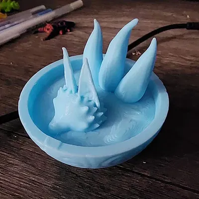 Kitsune bathing in a tea cup