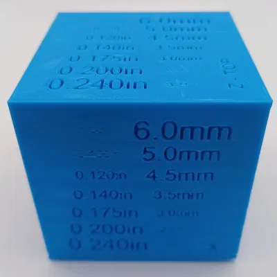 Khối Lập Phương Hiệu Chuẩn Chiều Cao Chữ - Trục X-Y-Z - [Đơn Vị Anh & Mét]