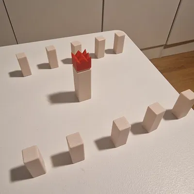 Miniature kubb (indoor table game)