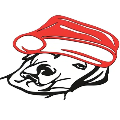 Móc Treo Giáng Sinh 03 - Chó Đội Mũ Ông Già Noel