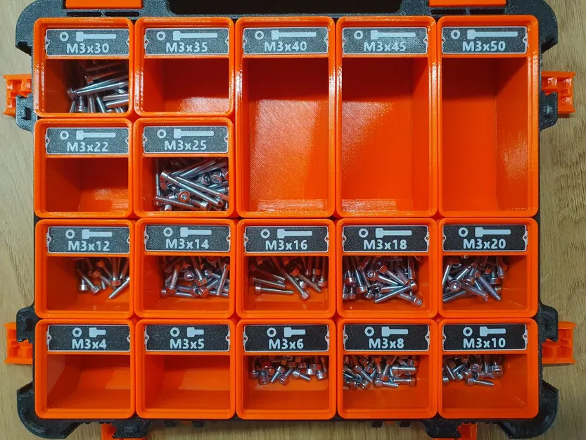 Nhãn dán ốc vít cho Hộp Gridfinity - Image 1