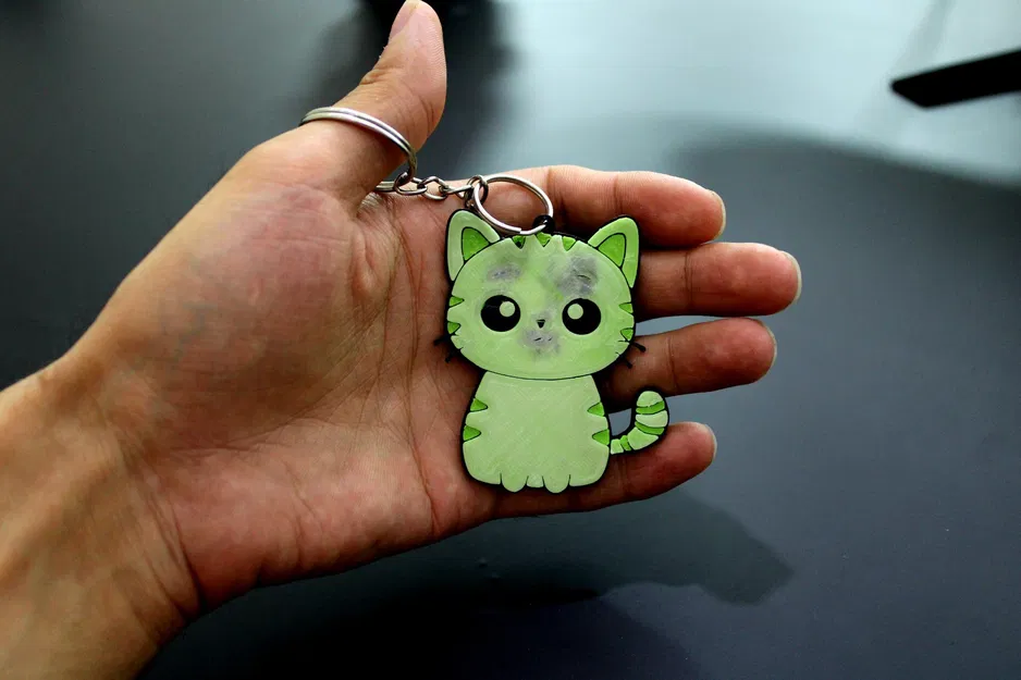 Móc Khóa Mèo Đa Sắc Màu Dễ Thương - Image 3