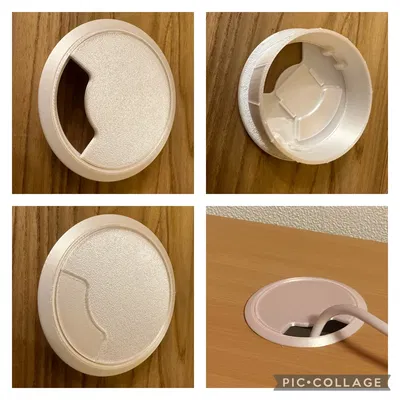 Lỗ Luồn Dây Cáp Bàn 80mm, Nắp Lỗ Bàn Làm Việc