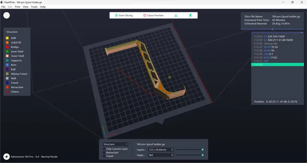Giá đỡ cuộn chỉ bên hông + hộp dụng cụ cho Flashforge Adventurer 5M Pro - Image 3